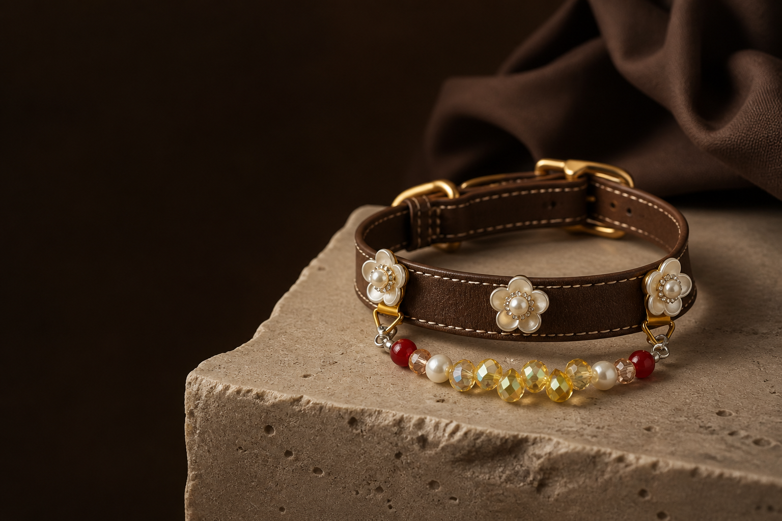 LUNE Golden Bloom companion collar