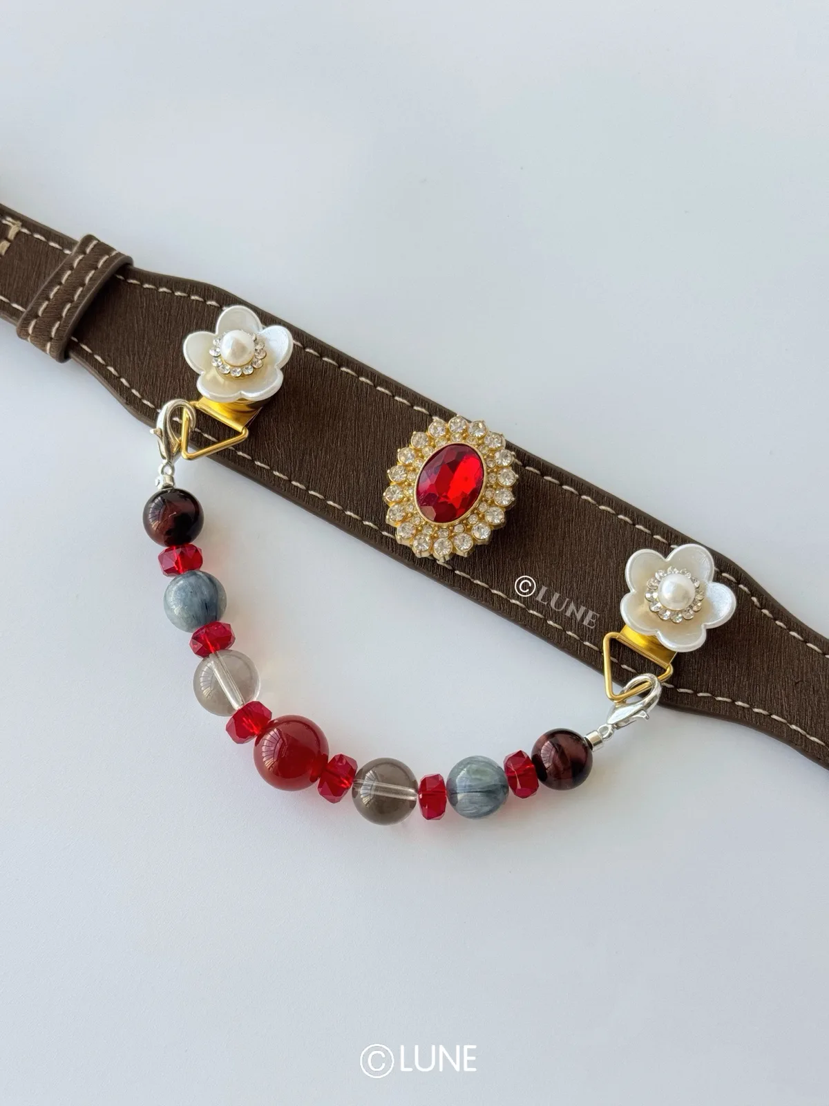 Scarlet Orbit gemstone crystal series signature jewelry pet collar, product view 1