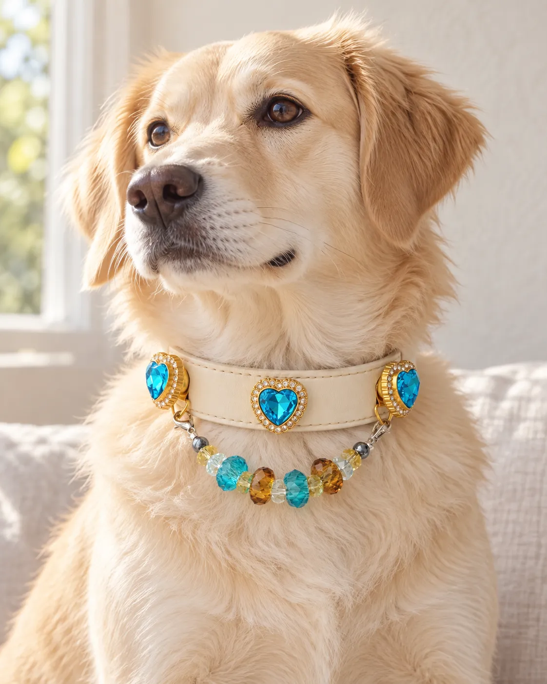 Illustrative AI preview of a pet wearing Ocean Heart